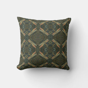 Art nouveau groene gouden Libelle Kussen