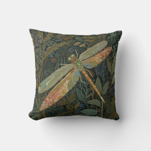 Art nouveau groene gouden Libelle vintage Kussen