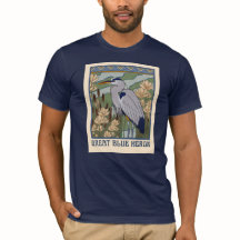 Art Nouveau Grote Blauwe Heron