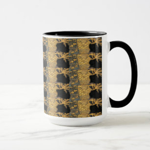 Art Nouveau Gustav Klimt Gold Black Pattern Mok