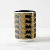 Art Nouveau Gustav Klimt Gold Black Pattern Mok (Midden)