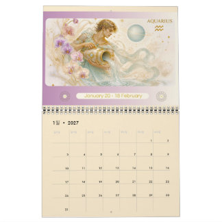 Art Nouveau hangende kalender 2027 sterrenbeeld