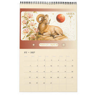 Art Nouveau hangende sterrenbeeldkalender 2027 Kalender