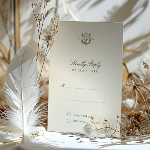 Art Nouveau Harmonie Bruiloft RSVP Kaart