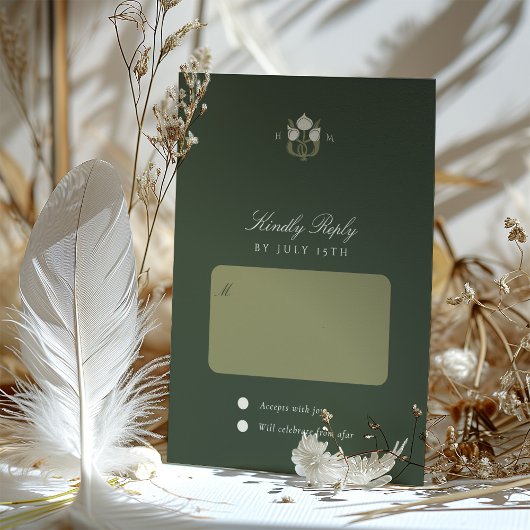 Art Nouveau Harmonie Bruiloft RSVP Kaart