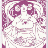 Art Nouveau Harvest Lady Sticker (Voorkant)