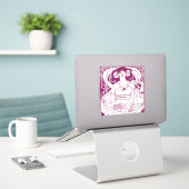 Art Nouveau Harvest Lady Sticker (Laptop op bureau)