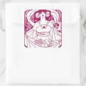 Art Nouveau Harvest Lady Vierkante Sticker (Tas)