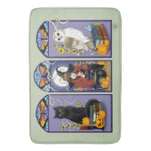 Art Nouveau Heks Uil Kat Halloween Badmat (Voorkant Verticaal)