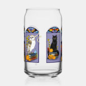 Art Nouveau Heks Uil Kat Halloween Blikvorm Glas (Links)