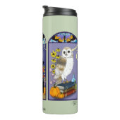 Art Nouveau Heks Uil Kat Halloween Thermosbeker (Geroteerd rechts)