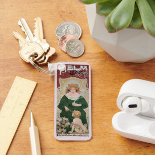 Art Nouveau Helm Cacao door Privat Livemont uit he Sleutelhanger