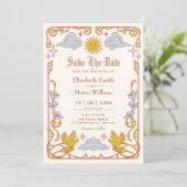 Art nouveau Hemels Save The Date (Staand voorkant)