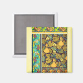 Art nouveau herfst bloemensierlijke kalebas paarse magneet (Voorkant / Achterkant)