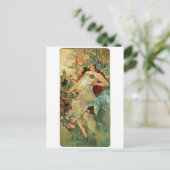 Art Nouveau ~ herfst door Alphonse Mucha Briefkaart (Staand voorkant)