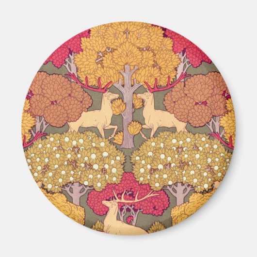 Art nouveau herfst esdoorn hert herfst Verneuil Magneet (Voorkant)