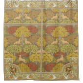 Art Nouveau Herfst Forest & Deer Douchegordijn (Voorkant)