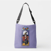 Art Nouveau Herfst Heks Pompoenen Paarse Maan Crossbody Tas (Voorkant)
