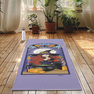Art Nouveau Herfst Heks Pompoenen Paarse Maan Yogamat