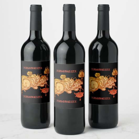 Art nouveau herfst sconce spiderweb anton seder wijn etiket (Flessen)