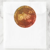 Art nouveau herfst sconce spiderweb Seder Ronde Sticker (Tas)