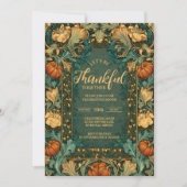 Art Nouveau Herfst Thanksgiving Feest Kaart (Voorkant)