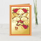 Art nouveau herfstbomen en herten herfst Verneuil Folie Wenskaart (Voorkant)