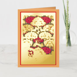 Art nouveau herfstbomen en herten herfst Verneuil Folie Wenskaart