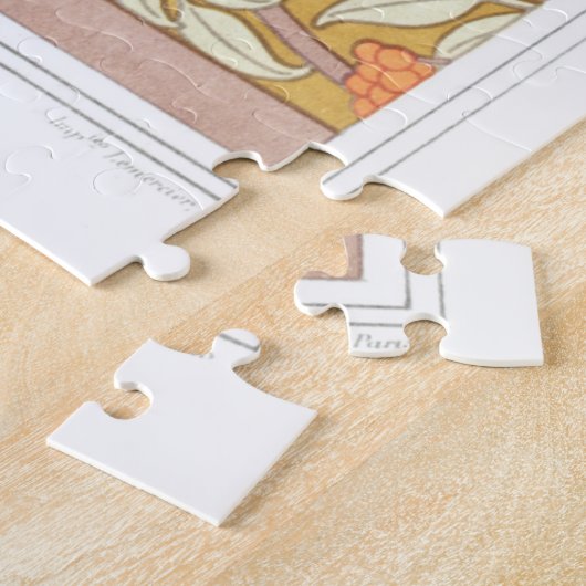 Art nouveau herfstbomen en herten Verneuil Legpuzzel (Zijkant)