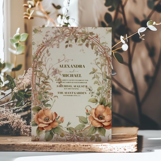 Art Nouveau-herfstbruiloft van Mucha Kaart