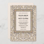 Art Nouveau Herfstkleuren Uitnodiging voor een bru (Voorkant / Achterkant)