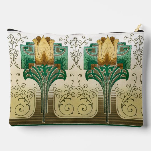 Art Nouveau Herhalende Tulpen Stijl Motief Bruilof Etui (Achterkant)