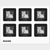 Art Nouveau Heron Monogram Boekplaat Sticker (Vel)