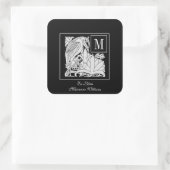 Art Nouveau Heron Monogram Boekplaat Sticker (Tas)