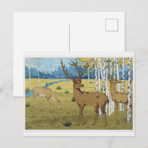 Art Nouveau Hertenbos Maurice Verneuil Kunst Briefkaart