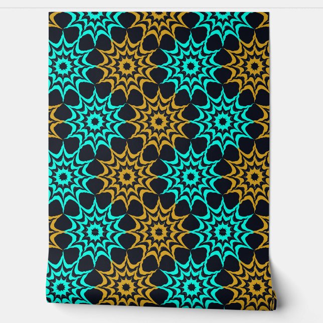 Art Nouveau Hex Ster Patroon  Behang (Afrollen)