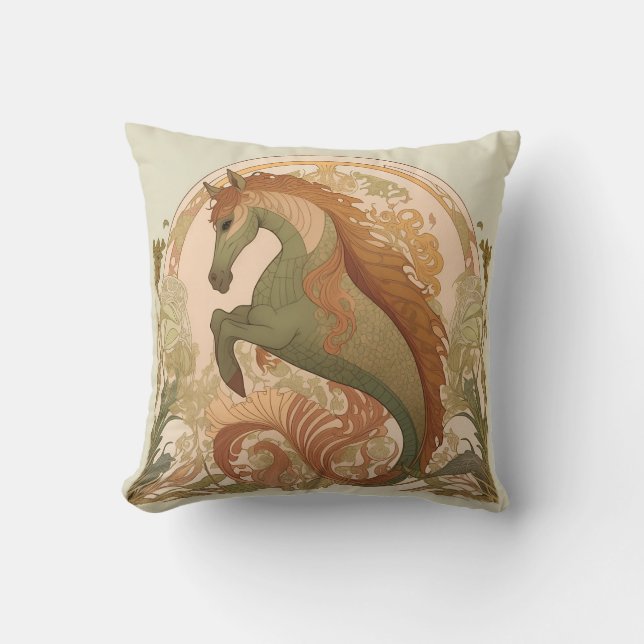 Art Nouveau - Hippocampus Kussen (Voorkant)