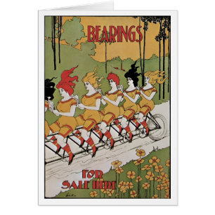  Art Nouveau-Hoesje, met een Tandem-fiets