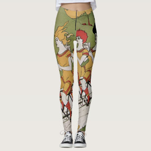  Art Nouveau-Hoesje, met een Tandem-fiets Leggings