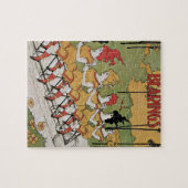 Art Nouveau-Hoesje, met een Tandem-fiets Legpuzzel (Horizontaal)