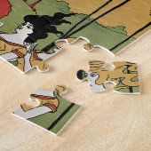 Art Nouveau-Hoesje, met een Tandem-fiets Legpuzzel (Zijkant)