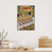 Art Nouveau-Hoesje, met een Tandem-fiets Poster (Keuken)