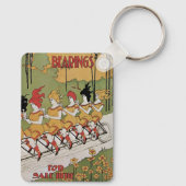 Art Nouveau-Hoesje, met een Tandem-fiets Sleutelhanger (Achterkant)