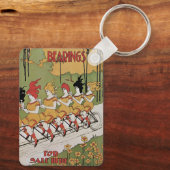  Art Nouveau-Hoesje, met een Tandem-fiets Sleutelhanger (Achterkant)