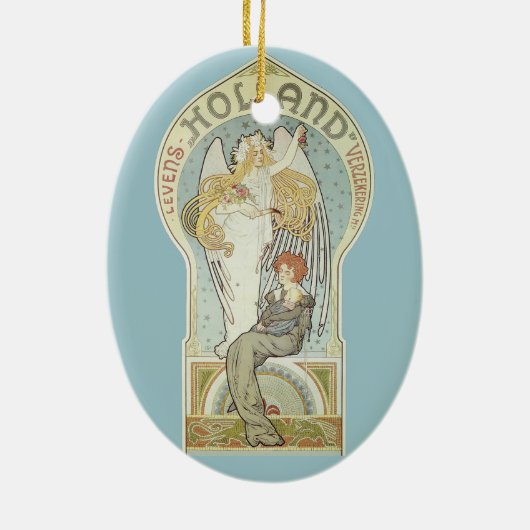  Art Nouveau, Holland Levensverzekering Keramisch Ornament (Achterkant)