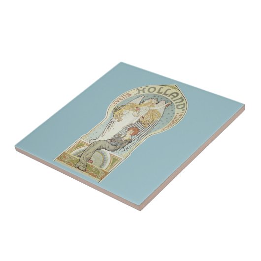  Art Nouveau, Holland Levensverzekering Tegeltje (Zijkant)