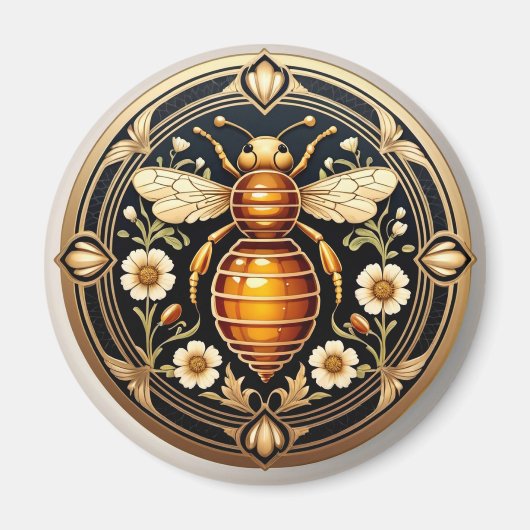 Art Nouveau Honey Bee Magneet (Voorkant)