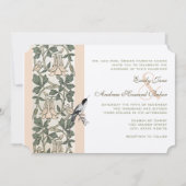 Art Nouveau HoneySuckle Hummingbird Wedding Kaart (Voorkant)