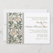 Art Nouveau HoneySuckle Pink Wedding Invitation Kaart (Voorkant)