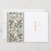 Art Nouveau HoneySuckle Pink Wedding Invitation Kaart (Achterkant)